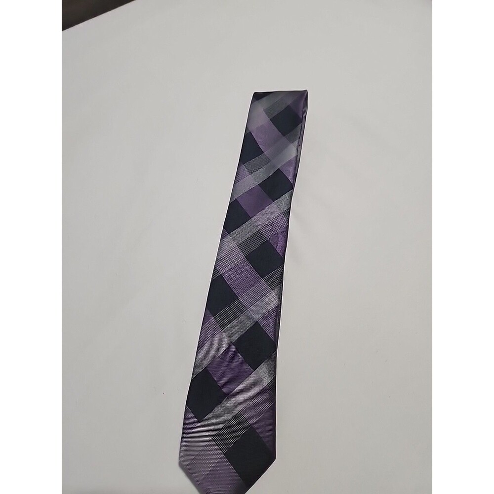 Structure Tie Mens Purple And Grays Neckwear